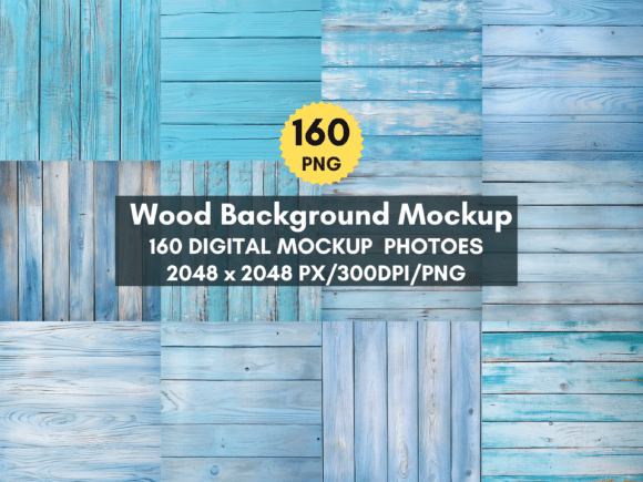 160 Teal Wood Background Digital Papers