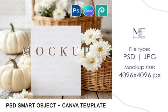 5x7 Fall Card Mockup Autumn Pumpkin Boho: A Must-Have for Modern Designers and Entrepreneurs