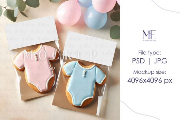 Baby Shower Cookie Tag Mockup Boy Girl: A Creative Tool for Event Planners and Designers