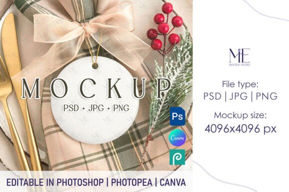 Christmas Round Ceramic Ornament Mockup: A Creative Must-Have