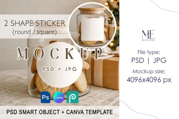 Christmas Round or Square Label Mockup: A Creative Must-Have