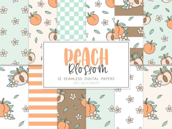 Digital Paper PEACH BLOSSOM: A Versatile Design Resource for Creative Projects