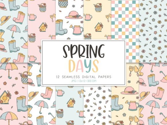 Digital Paper SPRING DAYS: A Creative Resource for Modern Crafting and Design