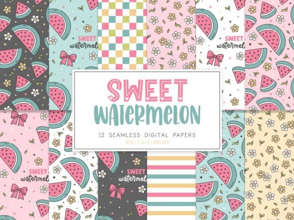 Digital Paper Sweet Watermelon