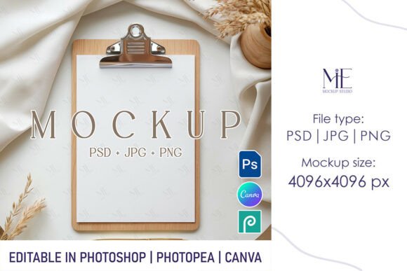 Enhance Your Design Presentations with Clipboard Mockup PSD and Canva Template