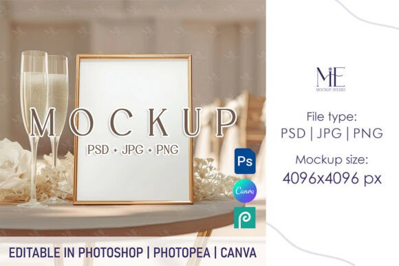 Enhance Your Design Presentations with Gold Frame Sign Mockup and Table Sign PSD Templates