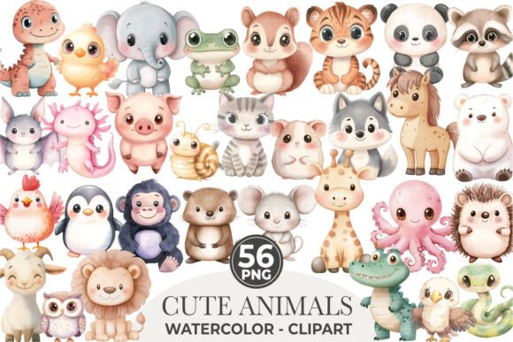 Enhance Your Designs with the Magic of Cute Animals Clipart and Baby Animals PNG