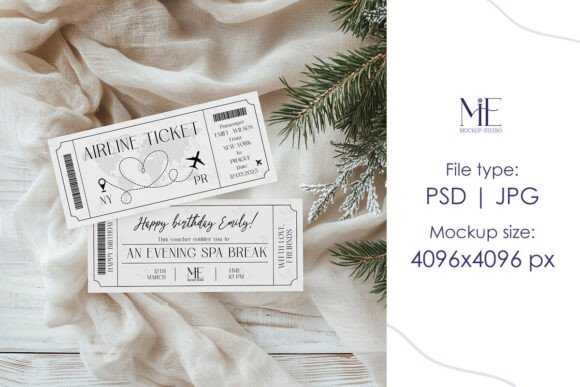 Enhancing Holiday Designs with the Christmas Gift Ticket Card Mockup