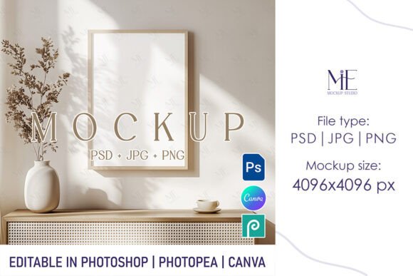 Frame Mockup PSD PNG for Canva, DIN A1: A Must-Have Tool for Designers