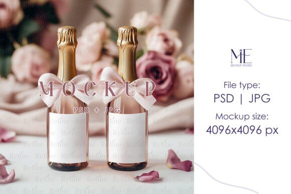 Mini Champagne Bottle Label Mockup PSD: A Designer’s Essential Tool