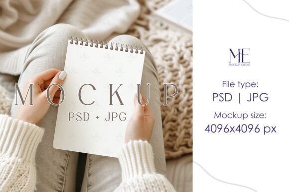 Spiral Notebook Journal Mockup Blank PSD