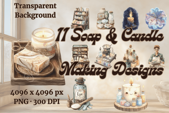 Vintage Soap Candle Making Clipart PNG: A Timeless Resource for Creative Craftspeople