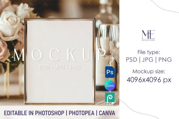 Wedding Table Mockup and Table Number Design