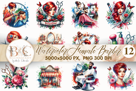 Woman Barbershop Hair Salon Clipart